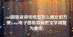 cad圆弧波浪线线型怎么画比较方便(caxa电子图板如何把文字调整为曲线)