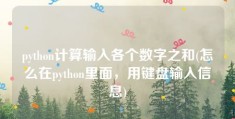 python计算输入各个数字之和(怎么在python里面，用键盘输入信息)