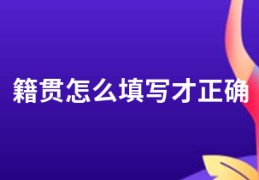 籍贯怎么填写才正确