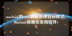 macbook的word表格使用目标样式(Macbook有哪些常用软件)