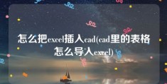 怎么把excel插入cad(cad里的表格怎么导入excel)