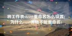 将工作表sheet1重命名怎么设置(为什么excel表格不能重命名)