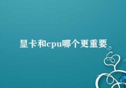 显卡和cpu哪个更重要(显卡和CPU哪个更重要)