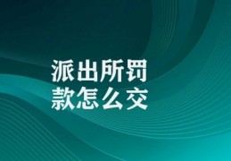 派出所罚款怎么交(派出所罚款交纳步骤详解)