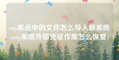 erp系统中的文件怎么导入新系统(erp系统外部凭证作废怎么恢复)