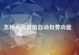 怎样关闭微信自动扣费功能(关闭微信自动扣费)