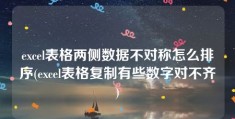 excel表格两侧数据不对称怎么排序(excel表格复制有些数字对不齐)