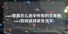 word里面怎么选中所有的文本框(word如何选择多处文字)