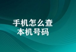 手机怎么查本机号码(查询手机号码技巧)