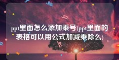 ppt里面怎么添加乘号(ppt里面的表格可以用公式加减乘除么)