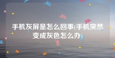 手机灰屏是怎么回事(手机突然变成灰色怎么办)