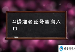 4级准考证号查询入口(4级成绩查询官方入口？)