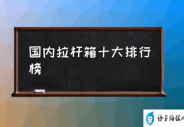 国内拉杆箱十大排行榜(什么牌子的拉杆箱质量好？)