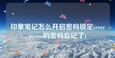 印象笔记怎么开启密码锁定(evermemo的密码忘记了)