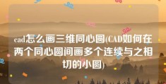 cad怎么画三维同心圆(CAD如何在两个同心圆间画多个连续与之相切的小圆)