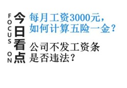 工资3000扣完五险还有多少钱(工资3000五险交多少)