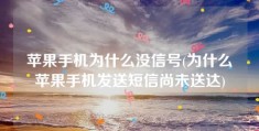 苹果手机为什么没信号(为什么苹果手机发送短信尚未送达)