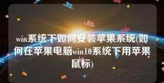 win系统下如何安装苹果系统(如何在苹果电脑win10系统下用苹果鼠标)