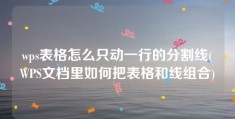 wps表格怎么只动一行的分割线(WPS文档里如何把表格和线组合)