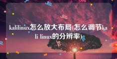 kalilinux怎么放大布局(怎么调节kali linux的分辨率)