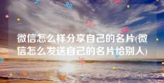 微信怎么样分享自己的名片(微信怎么发送自己的名片给别人)