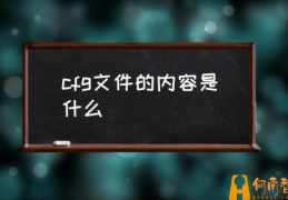 CFG文件能删除吗？(cfg文件的内容是什么)