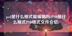 psd是什么格式能编辑吗(PSD是什么格式PSD格式文件介绍)