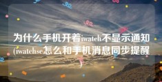 为什么手机开着iwatch不显示通知(iwatchse怎么和手机消息同步提醒)