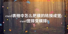 excel表格中怎么把横的转换成竖(excel竖排变横排)