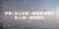 苹果12怎么设置一键锁屏(苹果手机161有一键锁屏吗)