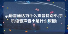 qq语音通话为什么声音特别小(手机语音声音小是什么原因)