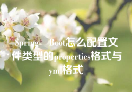 Spring Boot怎么配置文件类型的properties格式与yml格式