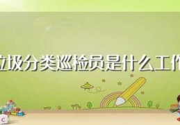 垃圾分类巡检员是什么工作(垃圾分类巡检员工作是什么)