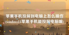 苹果手机投屏到电脑上怎么操作(windows11苹果手机能投屏电脑嘛)