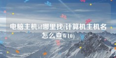 电脑主机id哪里找(计算机主机名怎么查W10)