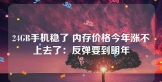 24GB手机稳了 内存价格今年涨不上去了：反弹要到明年