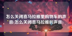 怎么关闭喜马拉雅里购物车的声音(怎么关闭喜马拉雅的声音)