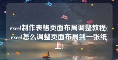 excel制作表格页面布局调整教程(excel怎么调整页面布局到一张纸上)