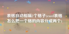 表格自动相隔2个格子(excel表格怎么把一个格的内容分成两个)