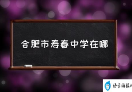 合肥寿春中学哪年成立？(合肥市寿春中学在哪)