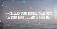 word怎么给表格做斜线(怎么用文本框画斜线)(word插入的表格)