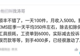 快递小哥1天送100单有多少工资(顺丰一天送100件能挣多少钱)