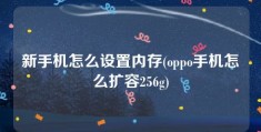 新手机怎么设置内存(oppo手机怎么扩容256g)