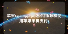 苹果6splusapplepay怎么用(怎样使用苹果手机支付)