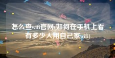 怎么查wifi官网(如何在手机上看有多少人用自己家wifi)