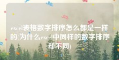 excel表格数字排序怎么都是一样的(为什么excel中同样的数字排序却不同)