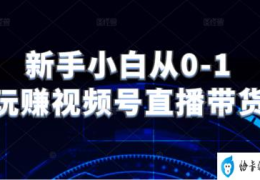 新手小白从0-1玩赚视频号直播带货(想学习视频号直播带货的不容错过)