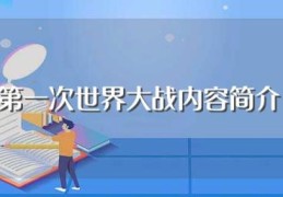 第一次世界大战内容简介(第一次世界大战发生什么事情)