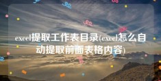 excel提取工作表目录(excel怎么自动提取前面表格内容)