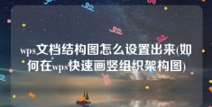 wps文档结构图怎么设置出来(如何在wps快速画竖组织架构图)